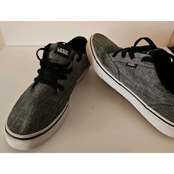 Vans Shoes Youth 6 Off The Wall Skateboard Lace Up Sneakers 721356 Grey Fabric - Picture 2 of 7